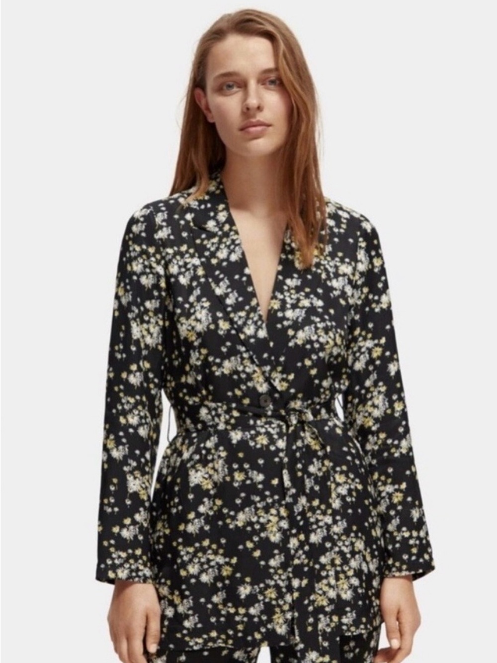 Scotch and Soda Floral Belted Blazer